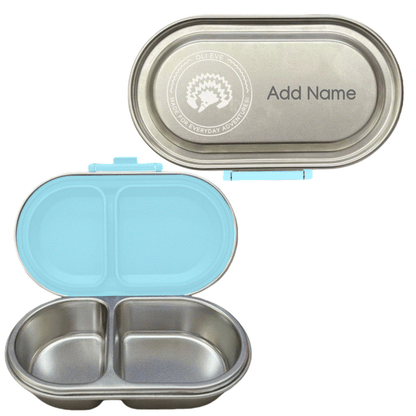 Oli Eve Bento 5 and Bento Go stainless steel lunchbox bundle in Sea Spray color with five lunch compartments and snack box for school kids