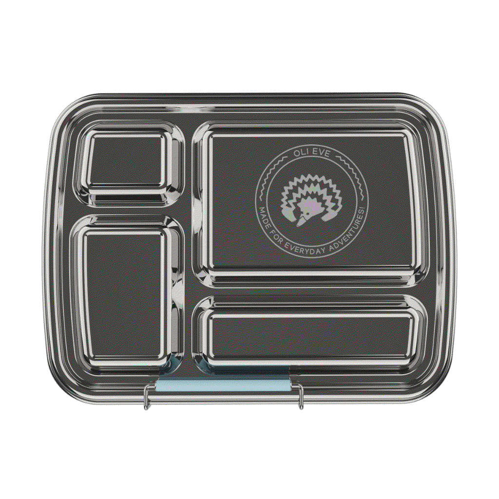 Oli Eve Stainless Steel Bento 4 compartment lunchbox in Sea Spray color for kids with bigger appetites