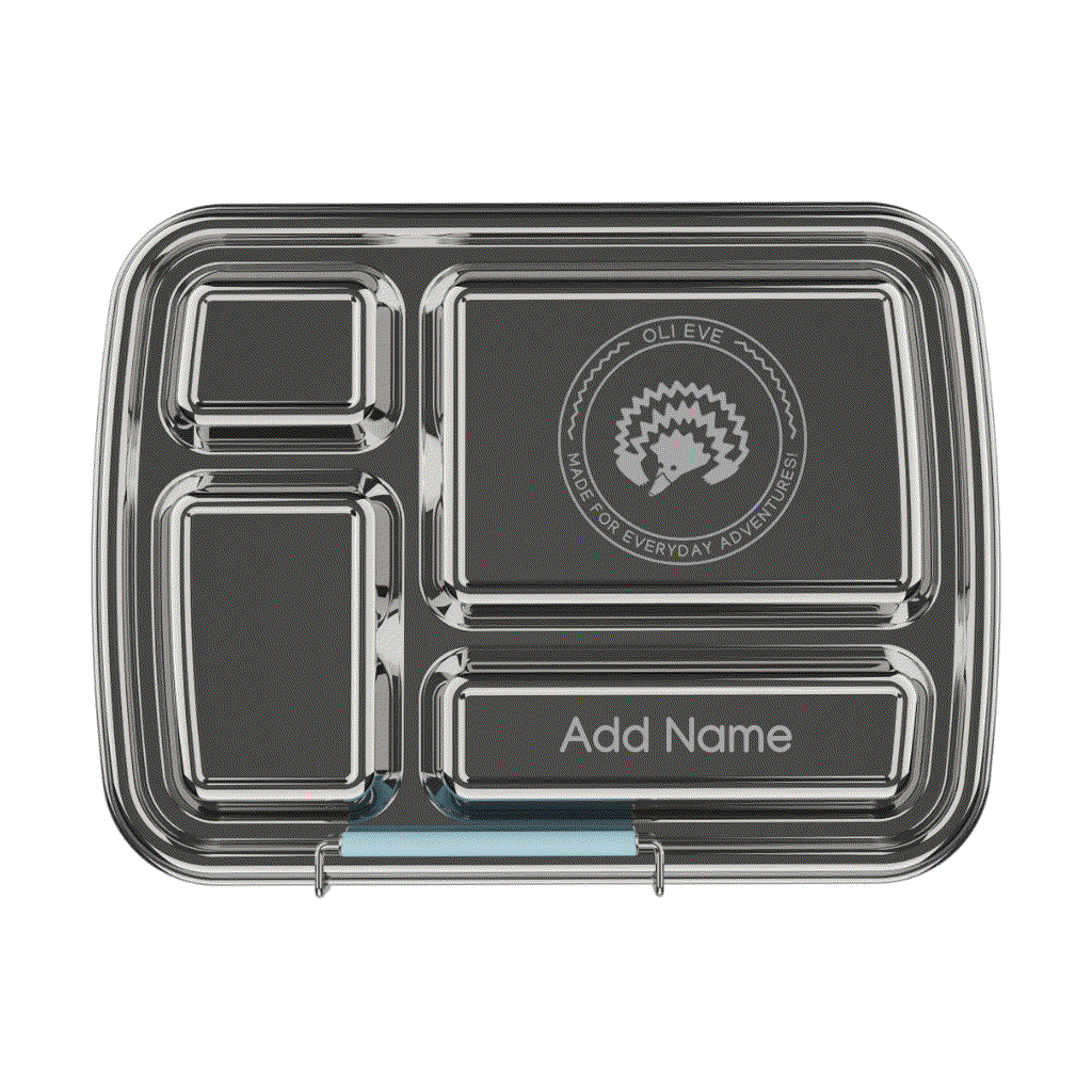 Oli Eve Stainless Steel Bento 4 Lunchbox Sea Spray with four compartments for kids lunches