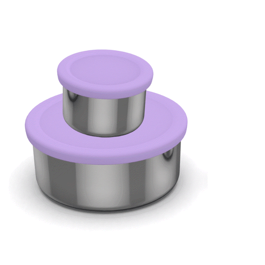 Oli Eve Stainless Steel Snack Pots Jacaranda Mist reusable lunchbox containers for snacks