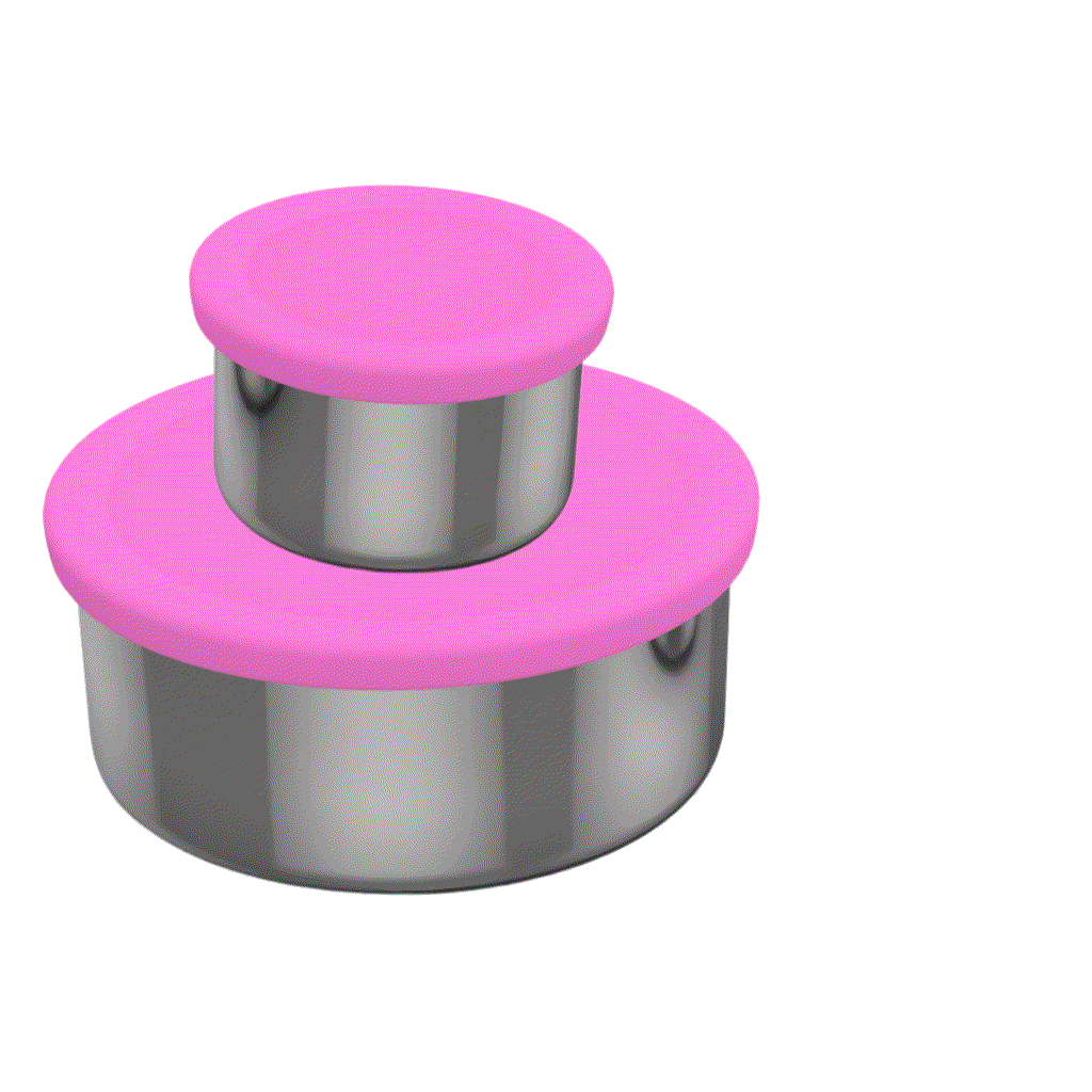 Oli Eve Stainless Steel Snack Pots in Pink Galah color for eco-friendly, durable lunchbox snacks