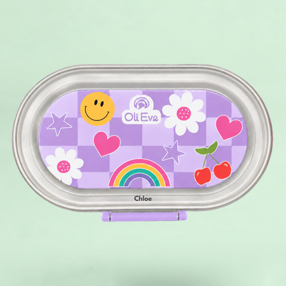 Stainless Steel Bento Go Snack Box - Jacaranda Mist - Good Vibes