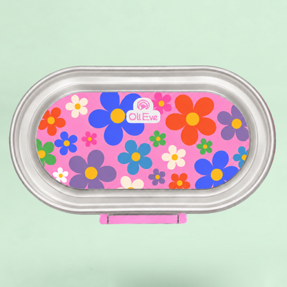 Stainless Steel Bento Go Snack Box - Lilly Pilly Pink - Flower Power