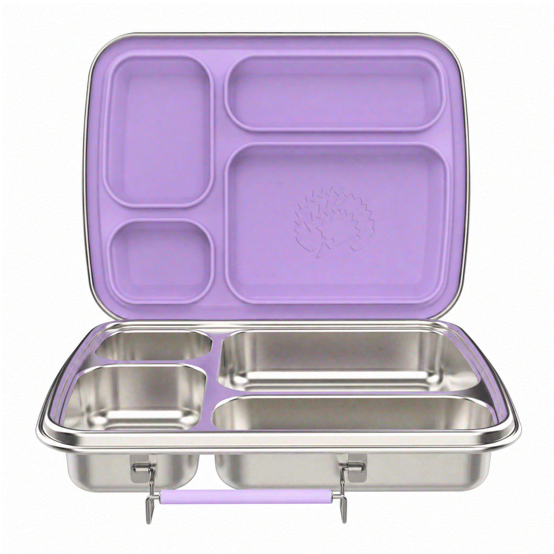 Oli Eve Stainless Steel Lunchbox in Jacaranda Mist with multiple compartments and eco-friendly design
