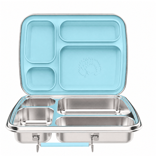 Oli Eve Stainless Steel Bento 4 Lunchbox in Sea Spray with four compartments for kids meals