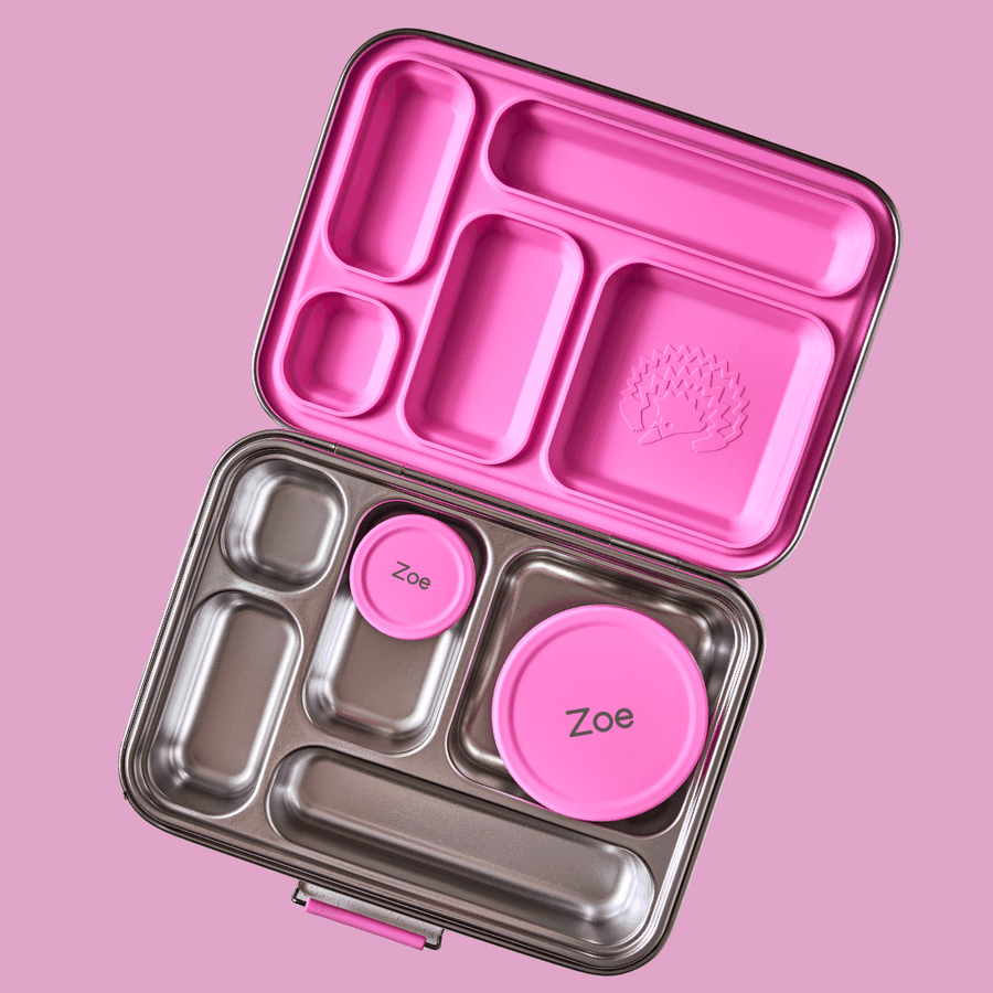 Stainless Steel Bento 5 Lunchbox & Snack Pots - Pink Galah